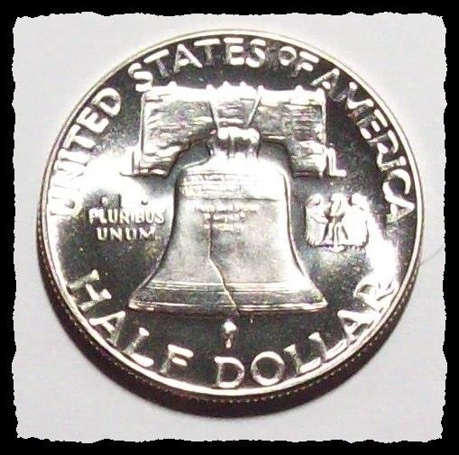 1950 FRANKLIN HALF DOLLAR Mirrored Fields Sharp GEM PROOF #25D69 .9 SILVER COIN