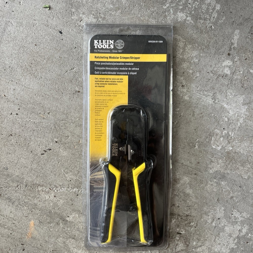 Klein Tools VDV226-011-SEN Ratcheting Data Cable Crimper/Stripper/Cutter
