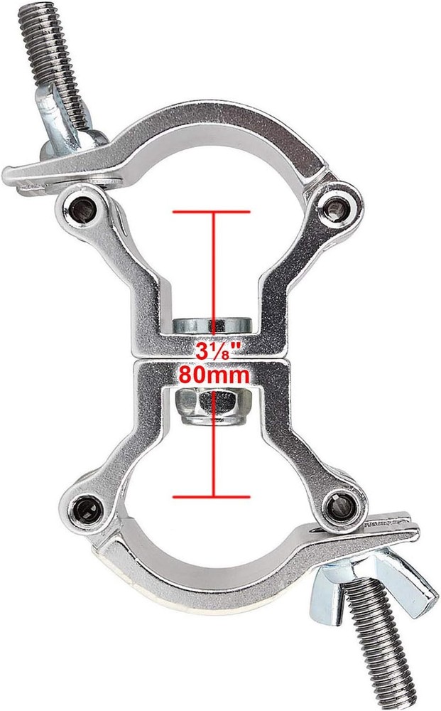 4 Pack 2" Swivel Lighting Truss Clamp,Double DJ Light Coupler Silver