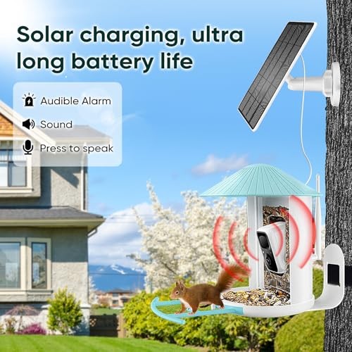 Solar Panel for Bird Feeder, Continuously 3W Power type c for bird camera