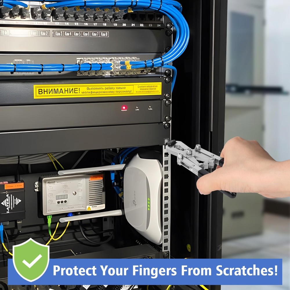 Rotable Cage Nut Tool, Cage Nut Insertion/Removal Tool on The Front, Side and...