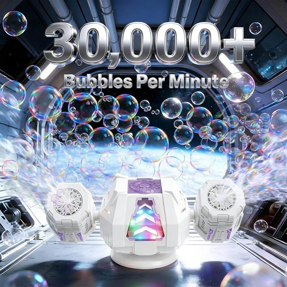 Bubble Machine, 30000+ Bubbles/Min Rechargeable Kids Bubble Machine, Big Bubble