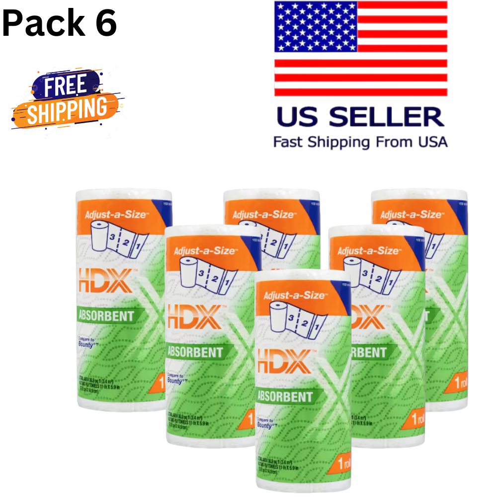 Premium Adjust-A-Size, White Paper Towel Rolls (6 Rolls)