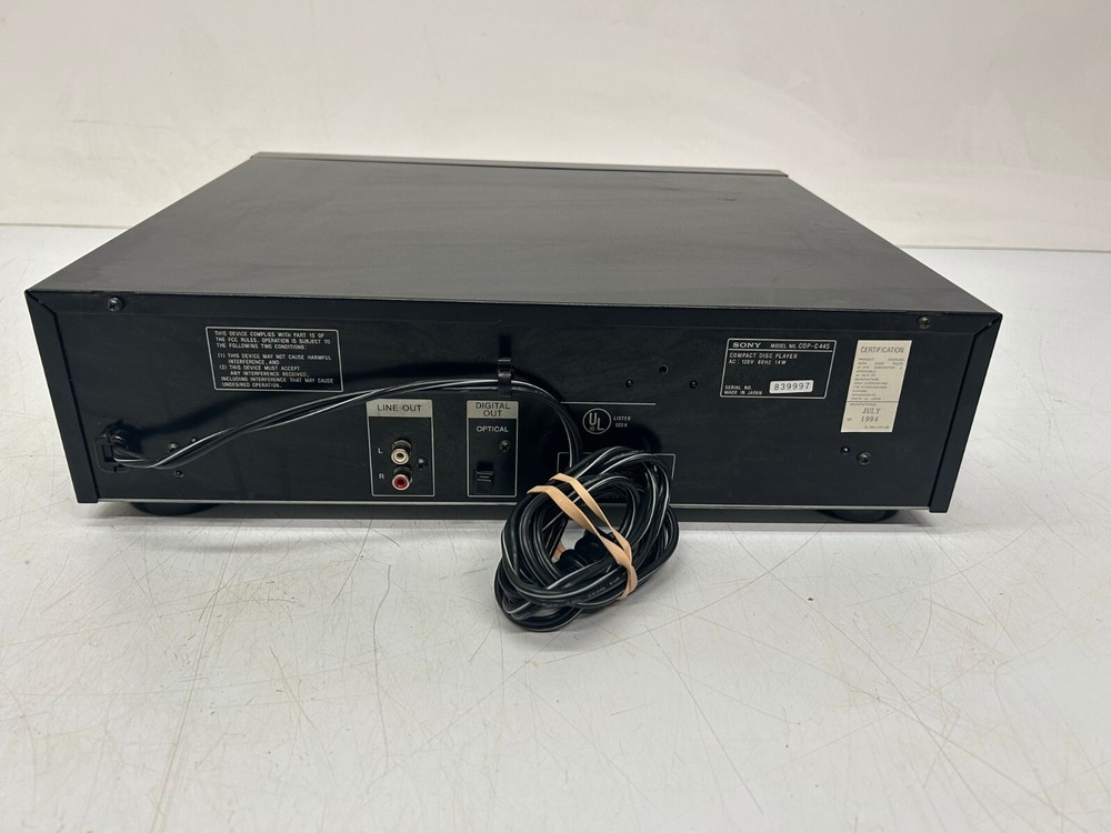 Vtg Sony Model CPD-C445 Compact 5 Disc CD Player Changer Powers On As Is