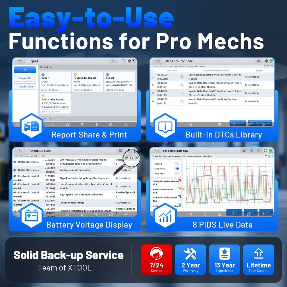 XTOOL IP616 Bi-directinal OBD2 Scanner All System Diagnostic Tool Key Programmer