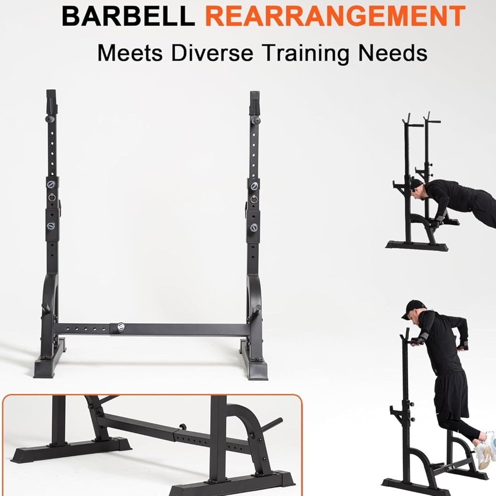 Adjustable Multi-Functional Bench Press Rack with Silent Quick-Adjust Tech