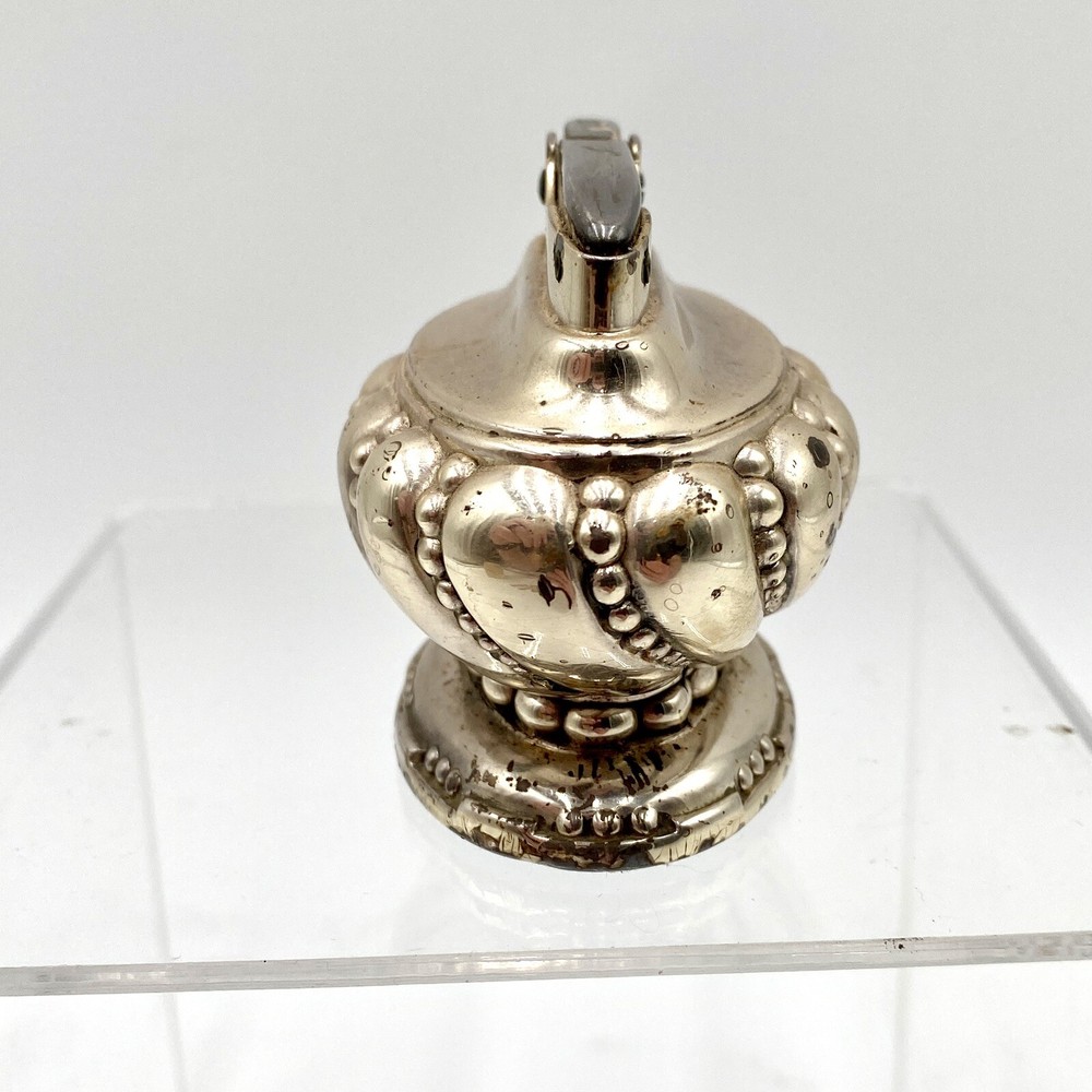 1950s Vintage Ronson “CROWN” Silver-Plated Table Lighter Instructions & Box