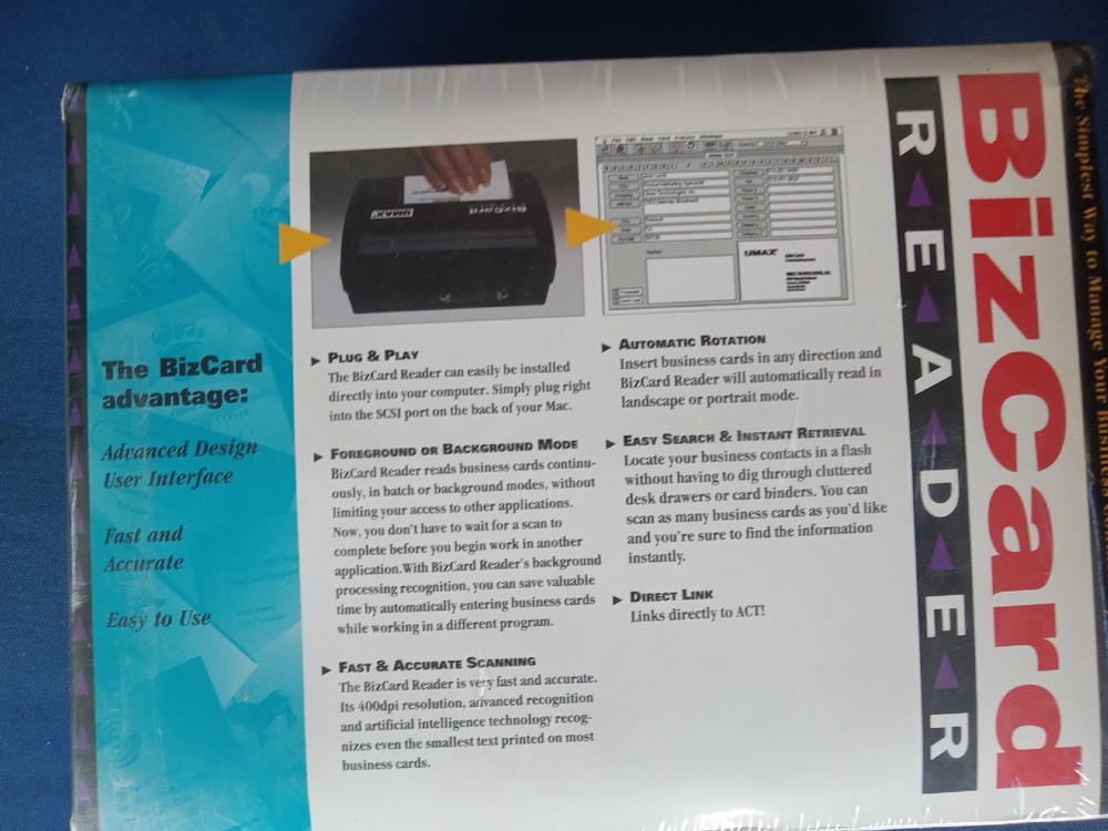 BizCard Reader UMax New Mac Version Software Manual Users Guide