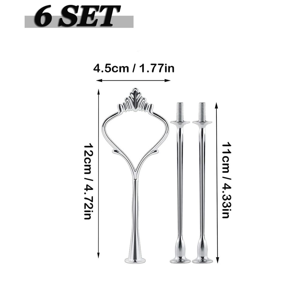 BetterJonny 6 Sets 3 Tier Cake Plate Stand Handle, Cake Stand Hardware Handle...
