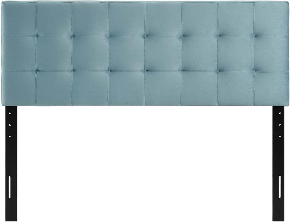 Modway Lily Biscuit Tufted Full Performance Velvet Headboard, Light Blue