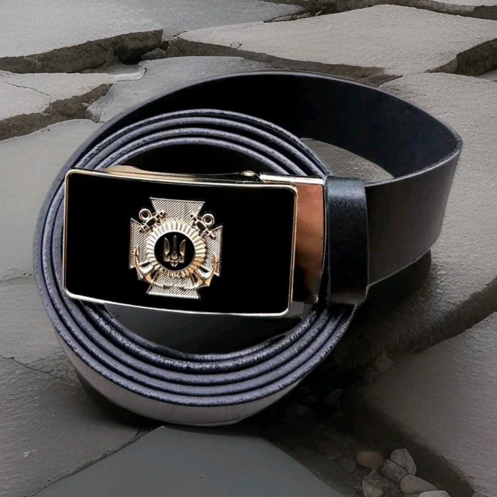 Navy headquarters leather belt. Ukraine.