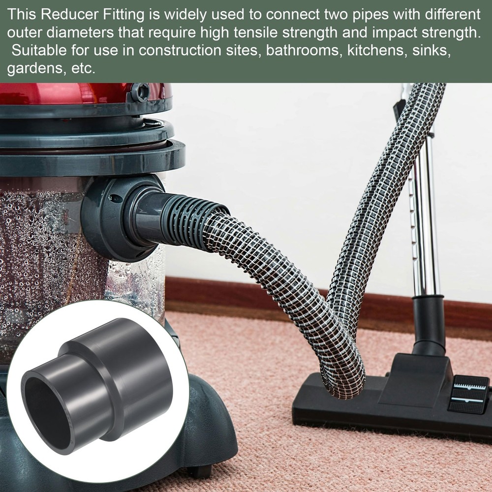 UPVC Reducer Fitting Great for Kitchen, Sink (Gray, 2-1/2" x 2")