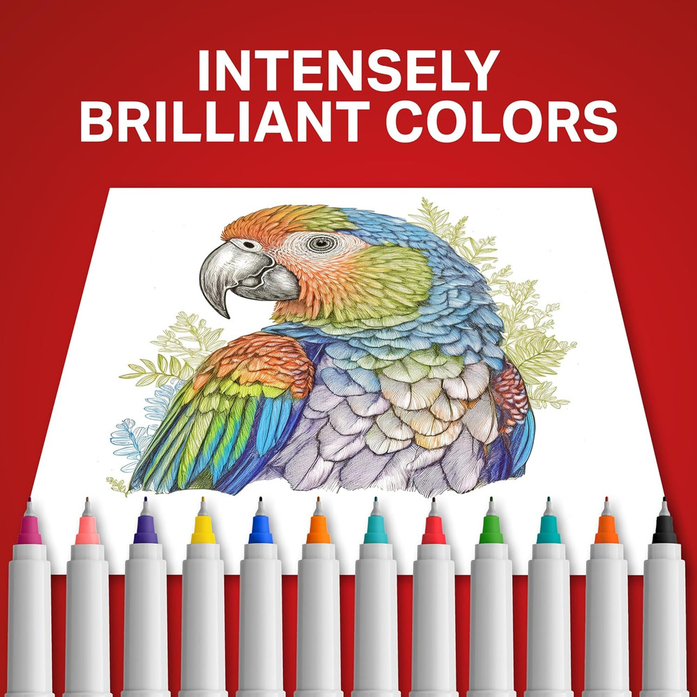Permanent Markers Ultra Fine Point Assorted Colors 12 Count
