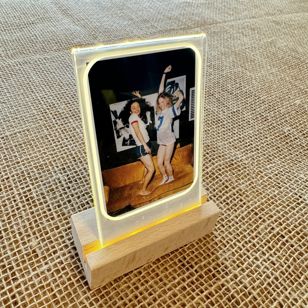 Instax Mini LED Lighting Picture Frame 2x3" Photo Wood Stand