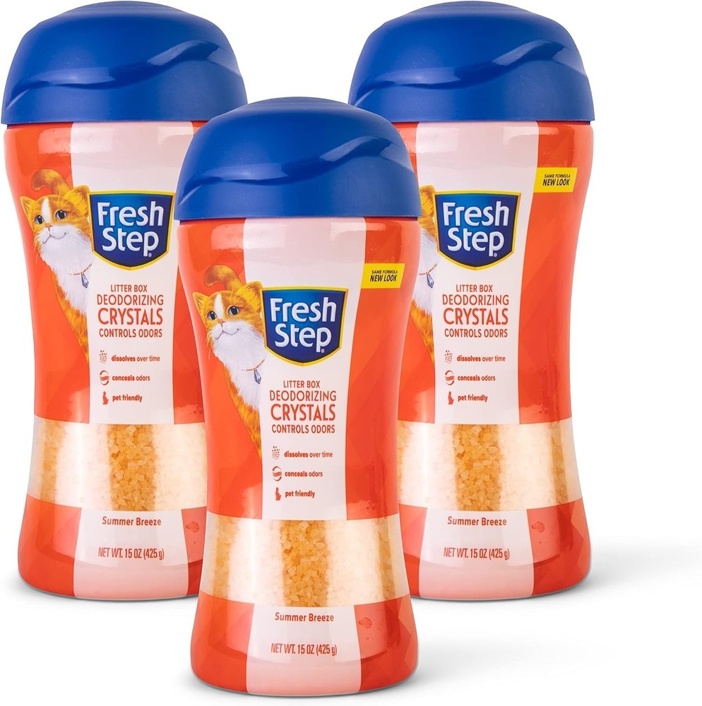 Fresh Step Cat Litter Crystals Deodorizer, Non Toxic Odor Neutralizing, 3 Pack