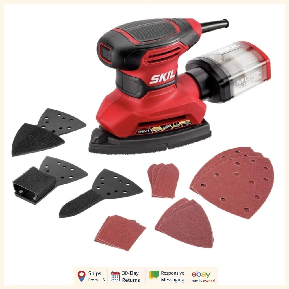 Corded Multi-Function Detail Sander with Micro-Filter Dust Collection System