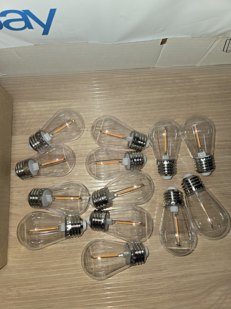 (13)Clear S14 LED Bulbs Plastic Shatterproof For String Light Bulbs Replacement