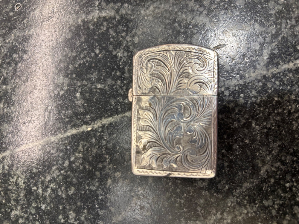 Vintage Italian Made Hand Engraved 800 Silver Lighter Case