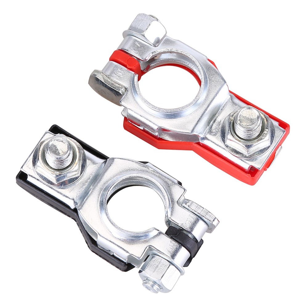 2X CAR BATTERY TERMINAL CLAMP CONNECTORS POSITIVE NEGATIVE RELEASE DISCONNECT