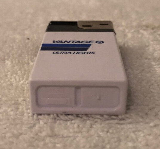 Vantage Ultra Light Cigarettes White Disposable Lighter