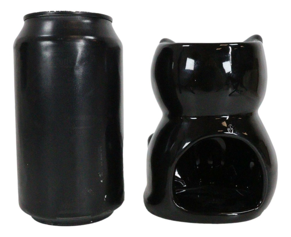 Ebros Black Cat Ceramic Oil Burner Diffuser Home Decor