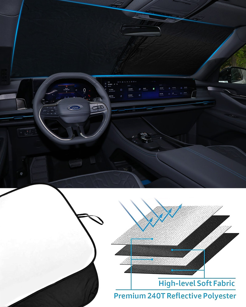 Fits Ford Edge 2015-2024 Front Windshield Sun Shade Visor Shield UV Block Cover