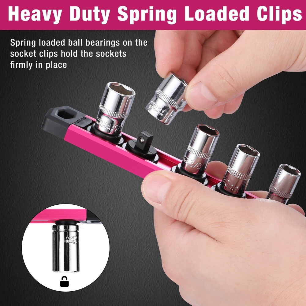Magnetic Socket Organizer Heavy Duty Socket Holder 1/4-inch Drive (NO Socket) US