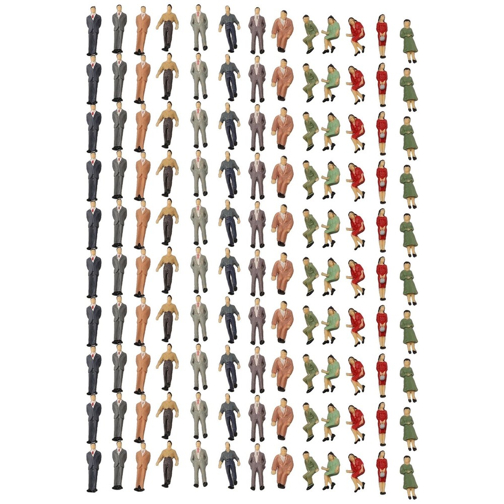 Model People Passenger Model Painted Figures Plastic 1 1/2" Inch 130pcs/set