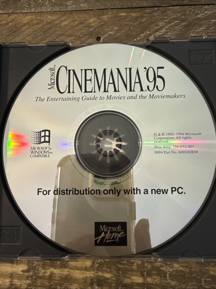Microsoft Cinemania 95 Software PC Cd Rom