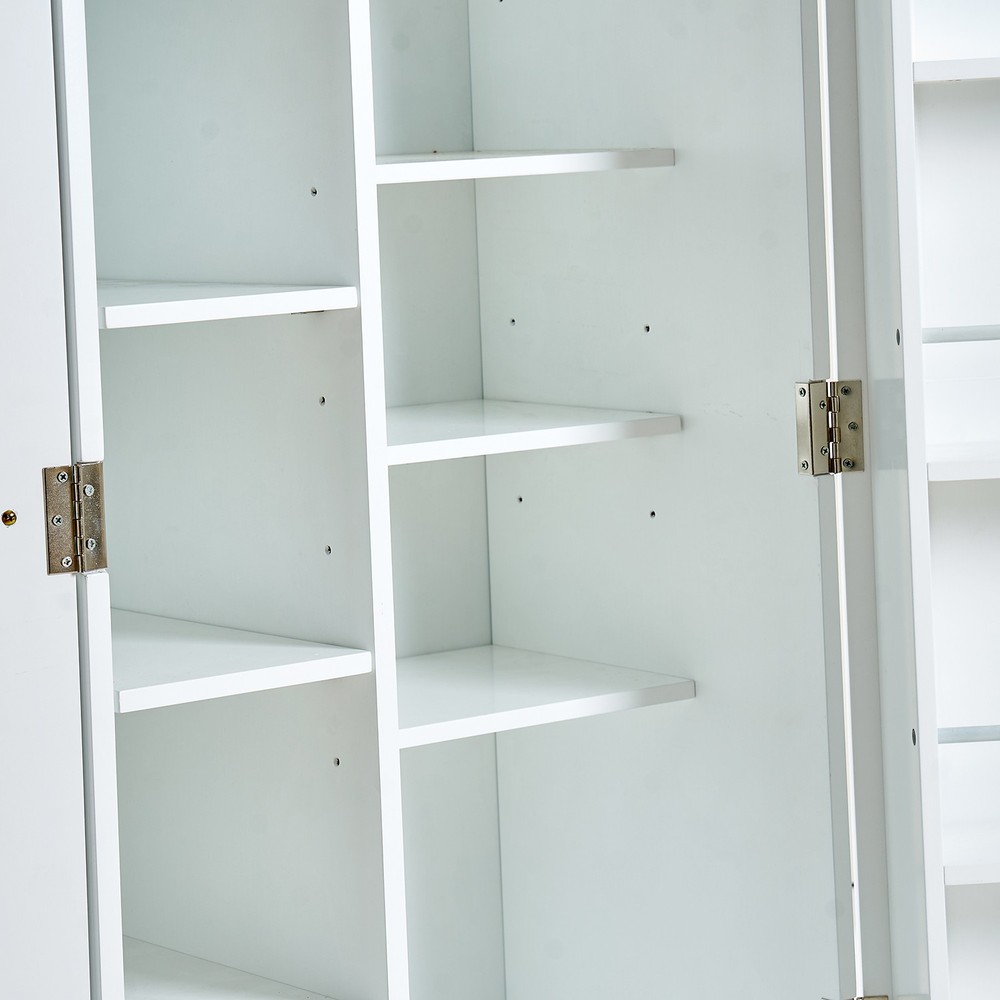 Kitchen Pantry Storage Cabinet,Freestanding Pantry Cabinet with Doors & Adjust