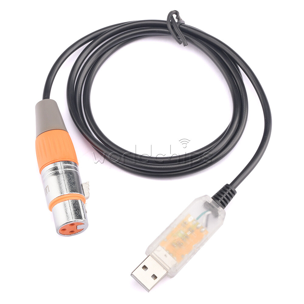 USB to DMX Interface Adapter Cable Stage Light PC DMX512 Controller Dimmer DMX
