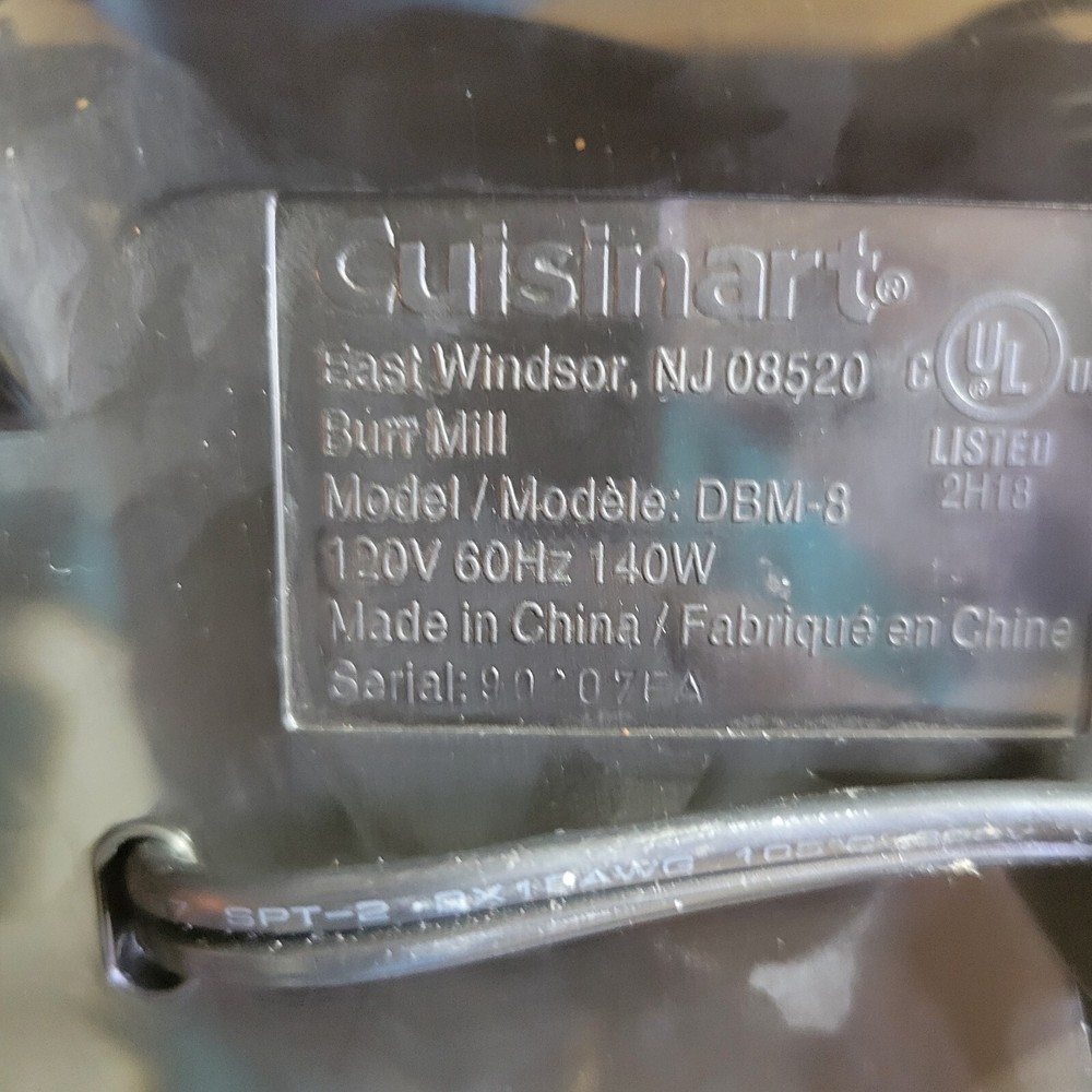 Cuisinart Supreme Grind Automatic Burr Mill DBM-8 Coffee w/User Manual Pre-owned