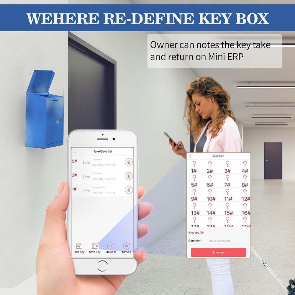 Key Drop Box for outside Wall Mount, Key Return Box for Automotive, Anti-Thief &