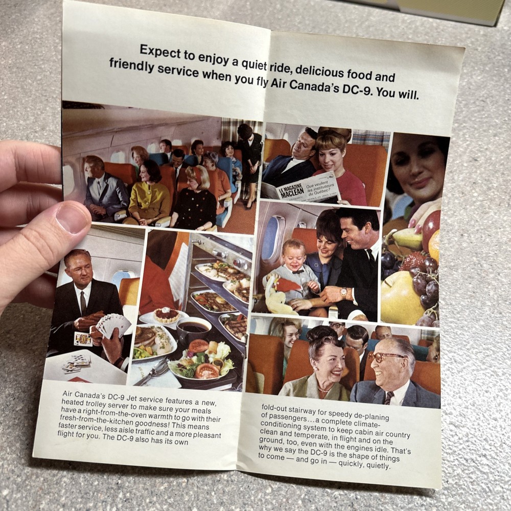Air Canada DC-9 1967 Leaflet Brochure