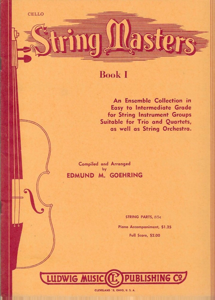 Rare Vintage String Masters Cello Book 1 By Ludwig Music