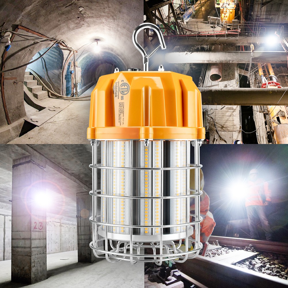 LED Temporary Work Lights 100W 5000K Hanging Work Construction Lighting Fixtures