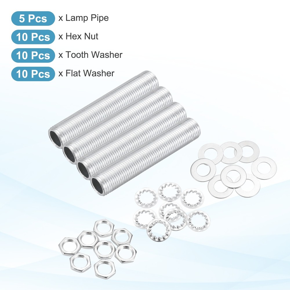 35Pcs 1.4" Lamp Pipe Kit with Nuts Washers 1/8IP Thread Fasteners Assortment