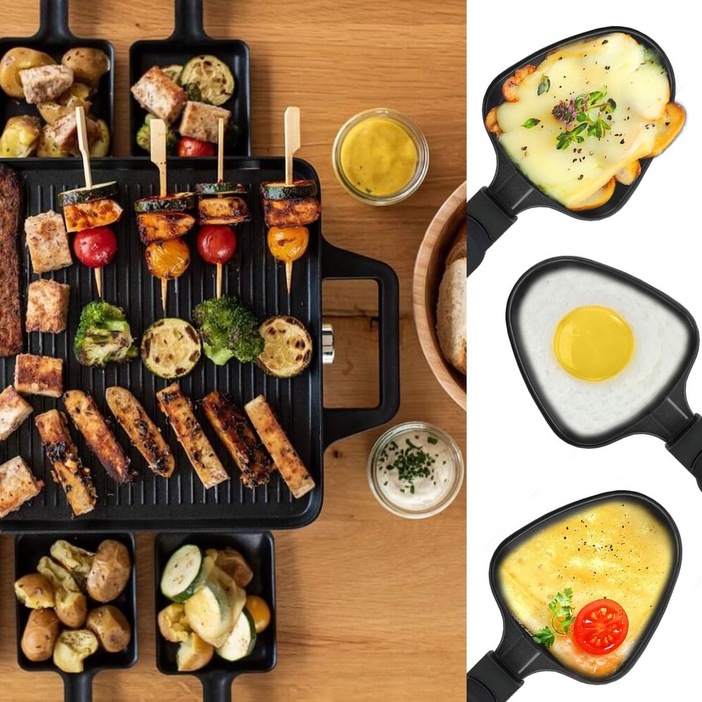 4 PCS Triangle NonStick Mini Raclette Grill Cheese Pan Replacement Tray