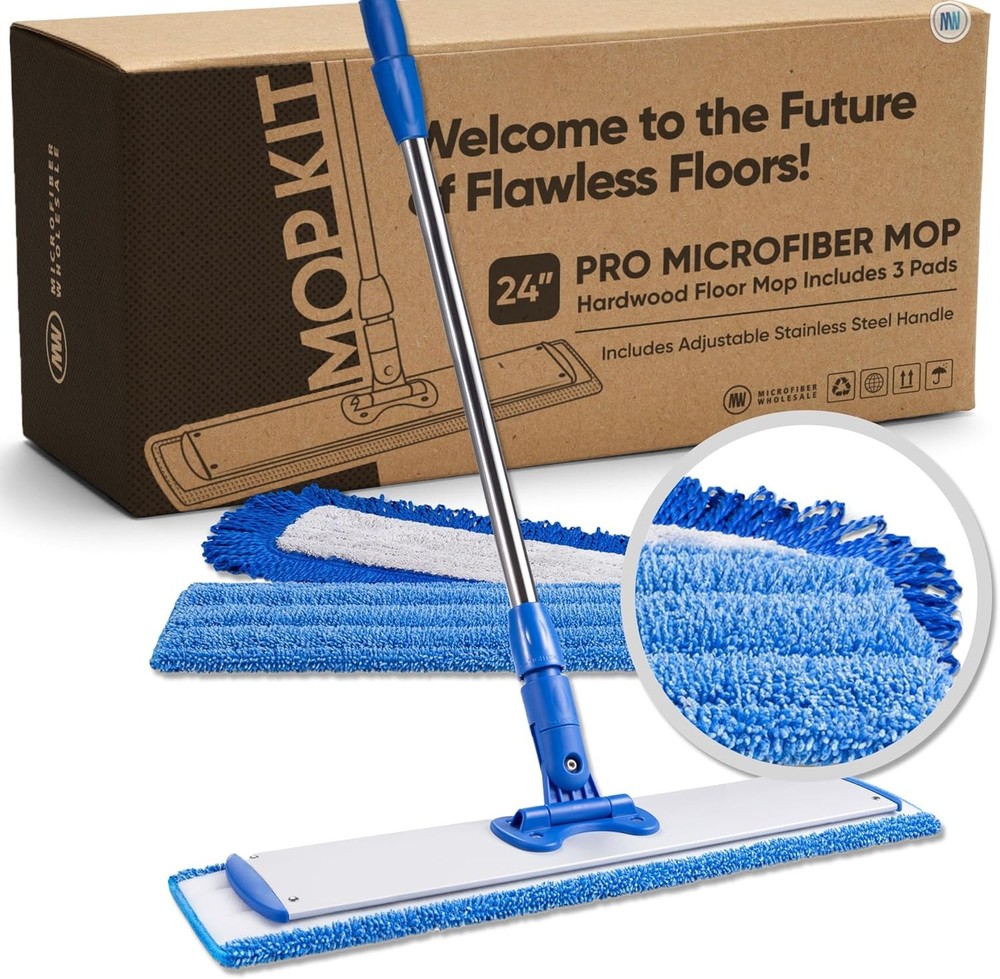 Microfiber Mop System - Clean & Dust Hardwood,