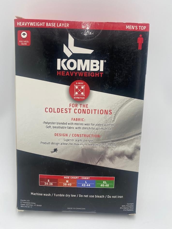 Kombi Men's Heavyweight Base Layer Top Small Gray