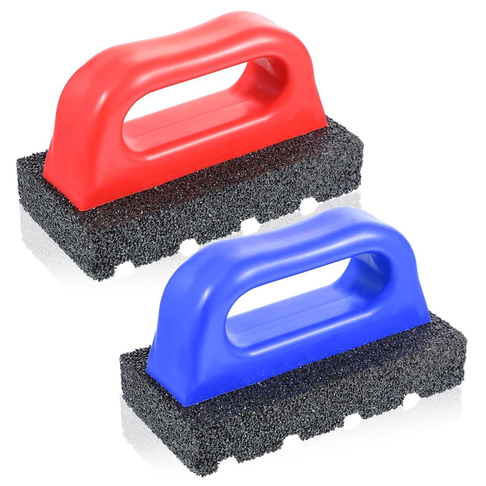 2 Pcs Rub Brick with Handle Concrete 20 Grit Masonry Tools Smoothing Cleaning...