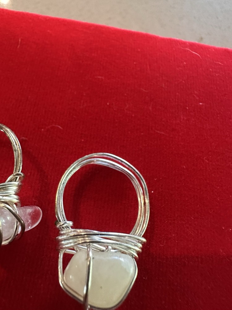 4 Handmade Crystal Rings See Descrip