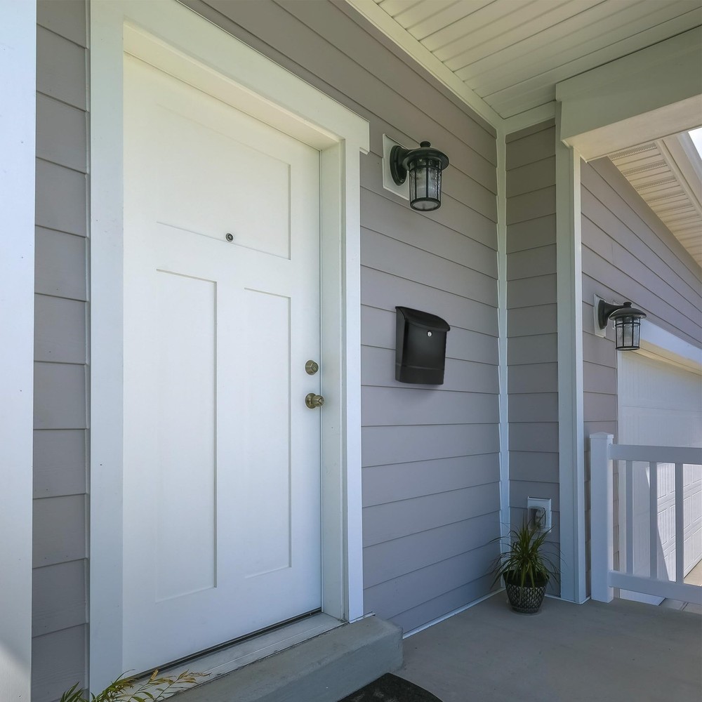 Parkside Locking Vertical WallMounted Mailbox Metal Galvanized Drop Black