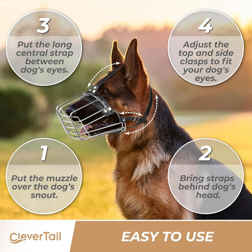 German Shepherd Muzzle for Large Sized Dog – Metal Dog Muzzle for German Shepher