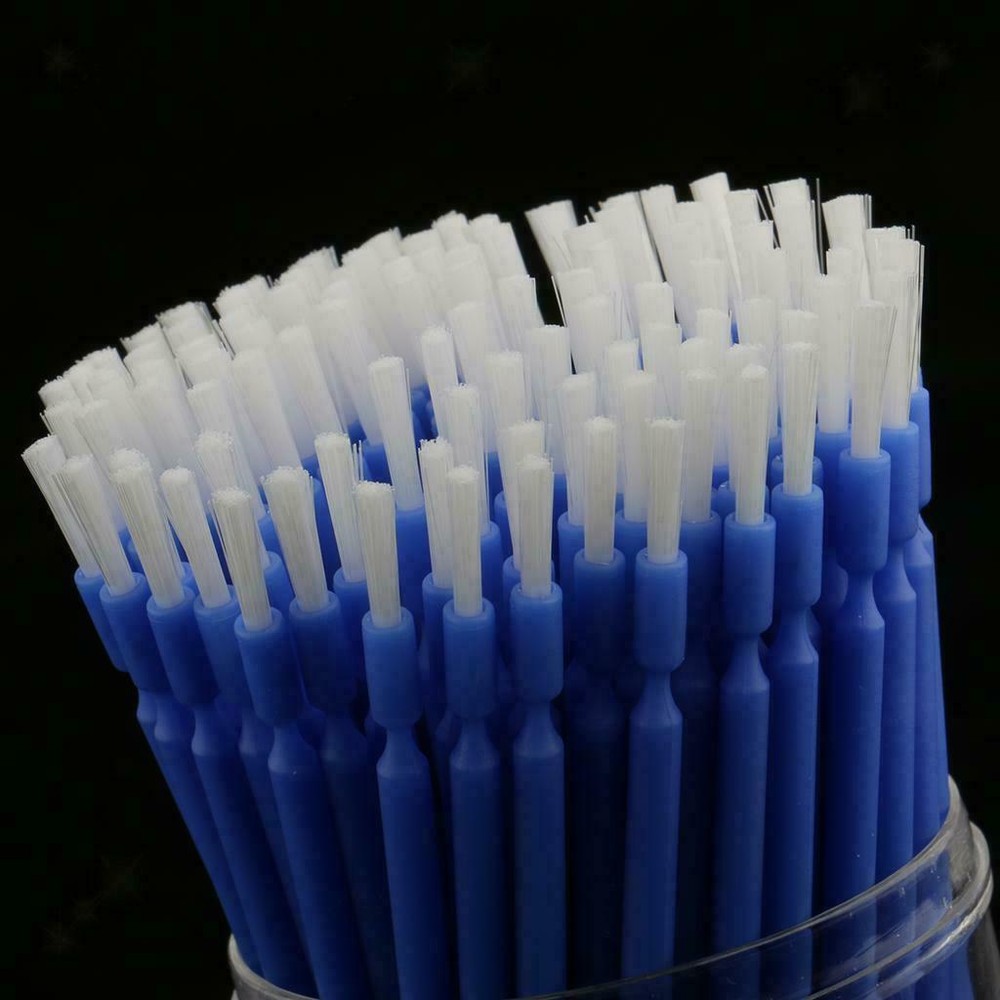 100x Dental Disposable Blue Micro Applicators Long Tipped Bendable Micro Brushes