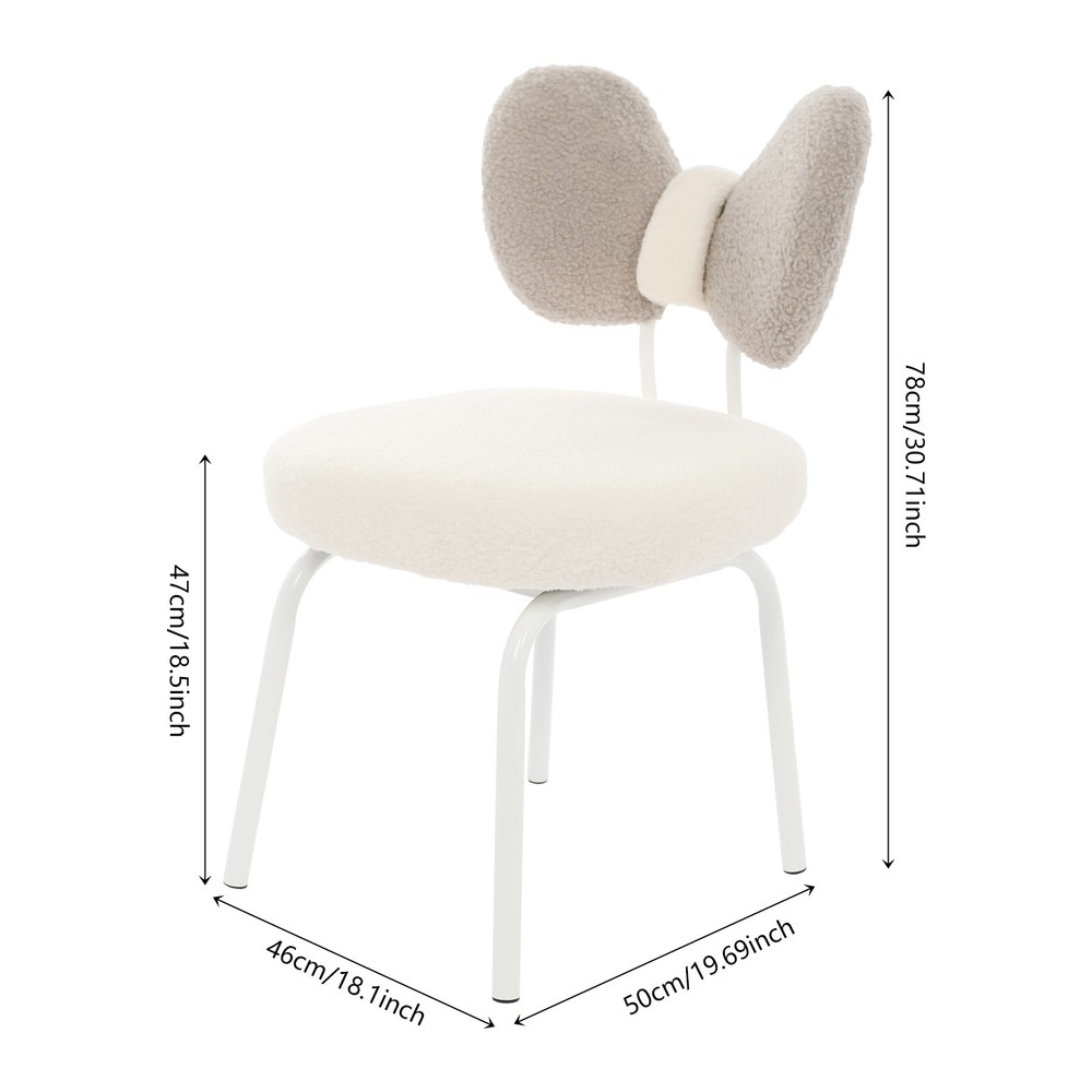 Rotatable butterfly backrest makeup chair