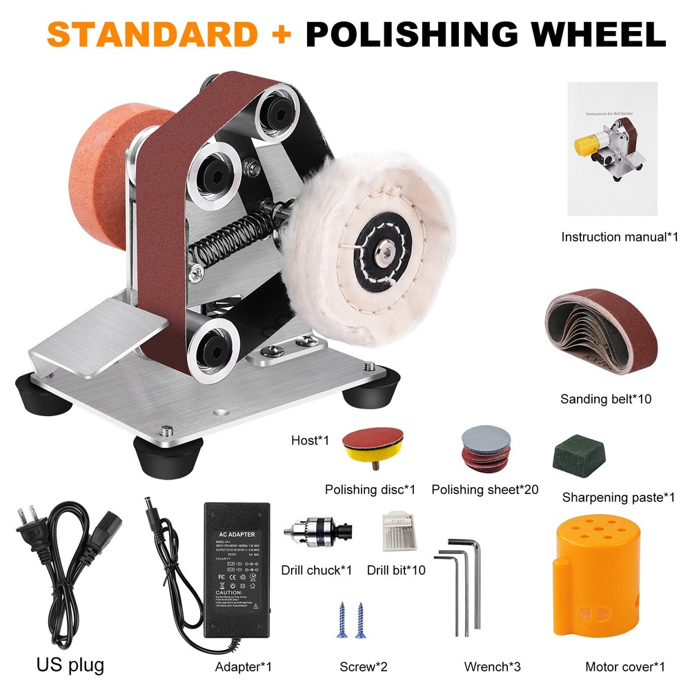 7 Speed Mini Belt Sander Adjustable Angle Polishing Grinding Machine