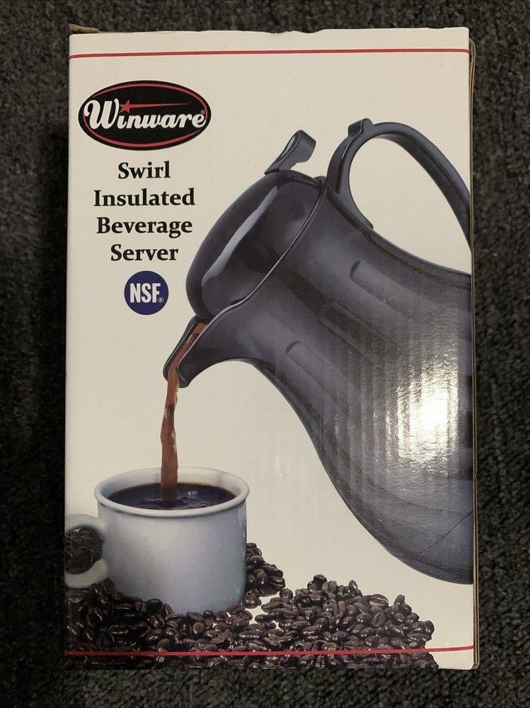 20oz Insulated Beverage Server, Push Button, Black Swirl (12 Each)