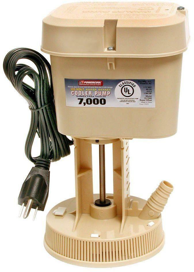 Evaporative Cooler Pump 115 Volt Plastic Grounded Plug Removable Base Plate New