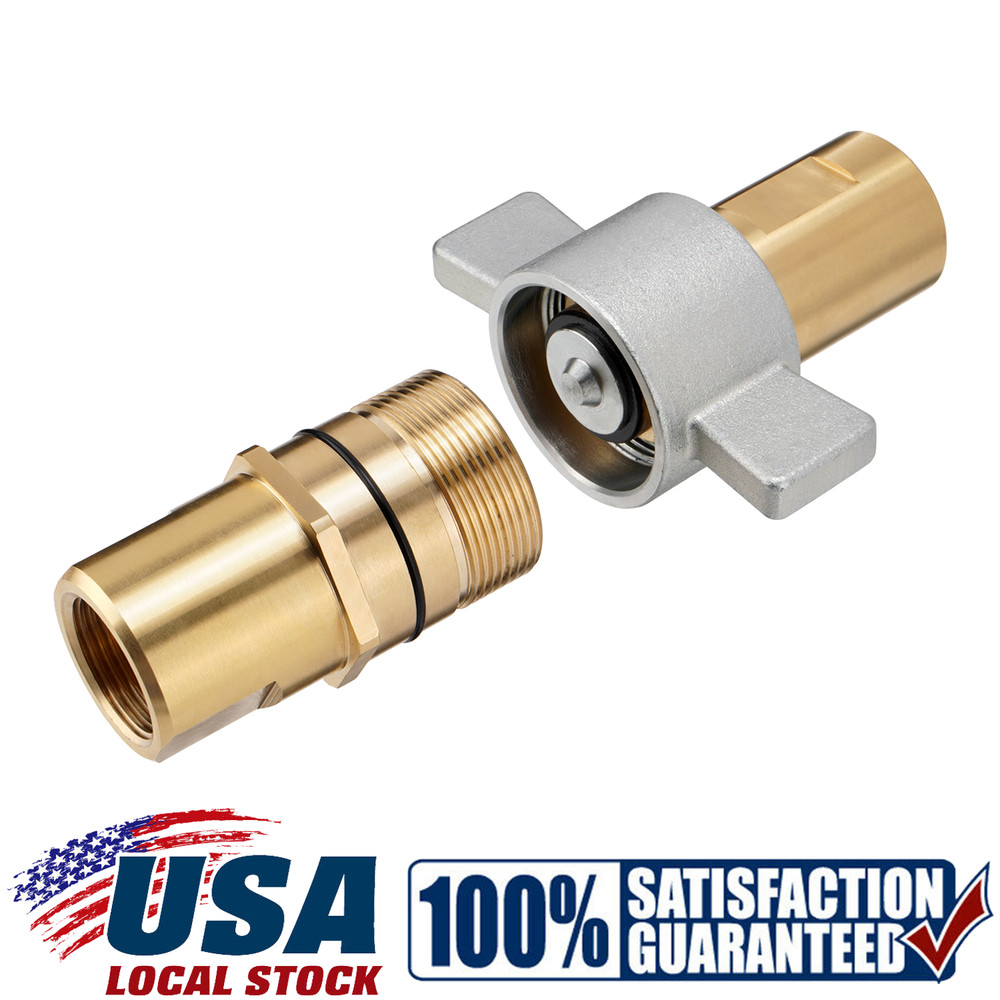 1" NPT Wet-Line Wing Nut Hydraulic Quick Disconnect Coupler / Coupling Set NEW